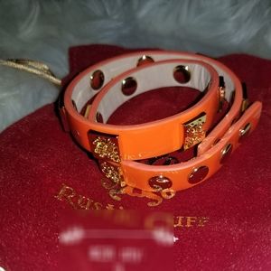 New rustic cuff orange wrap aroundbracelet